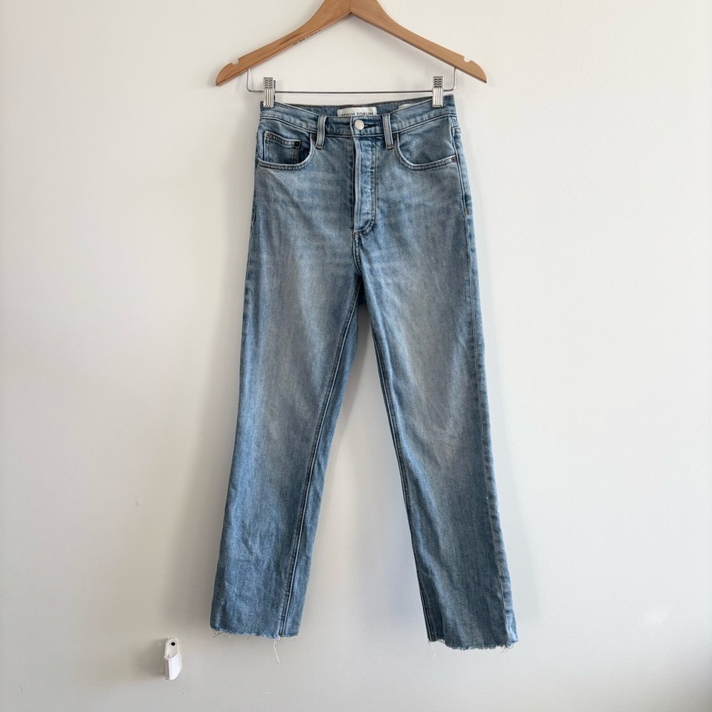 Denim Forum Aritzia The Arlo Hi-Rise Straight Jean Distressed - Picture 2 of 14